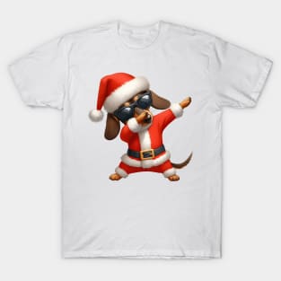 Christmas Dachshund Dog Dabbing Dance T-Shirt